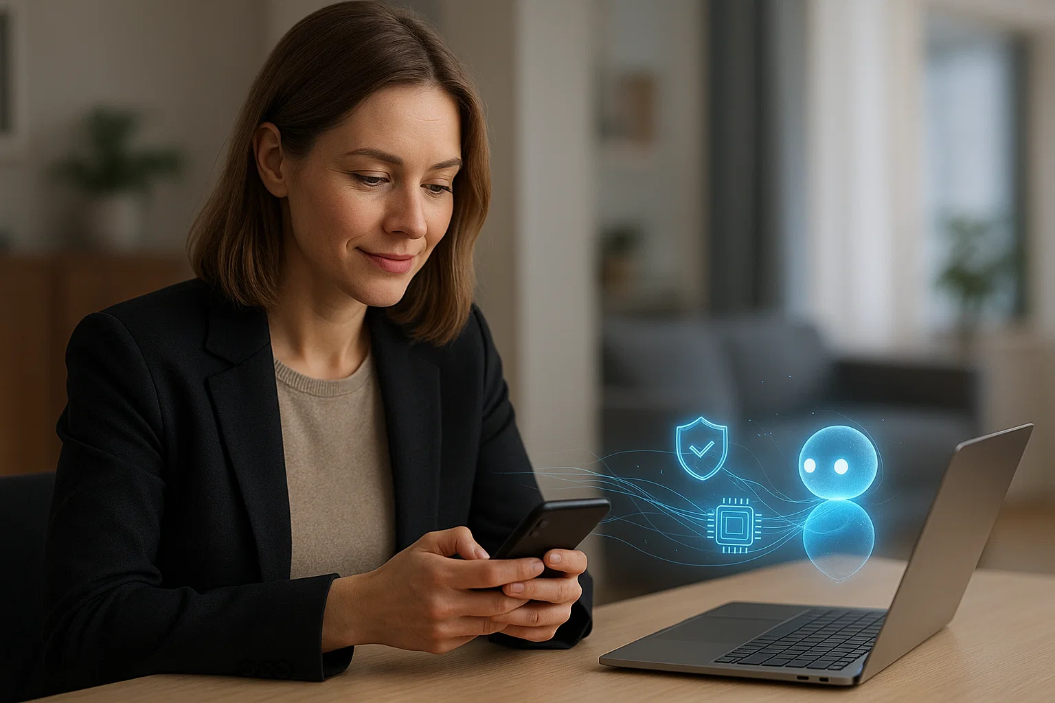 Alice operating her AI assistant